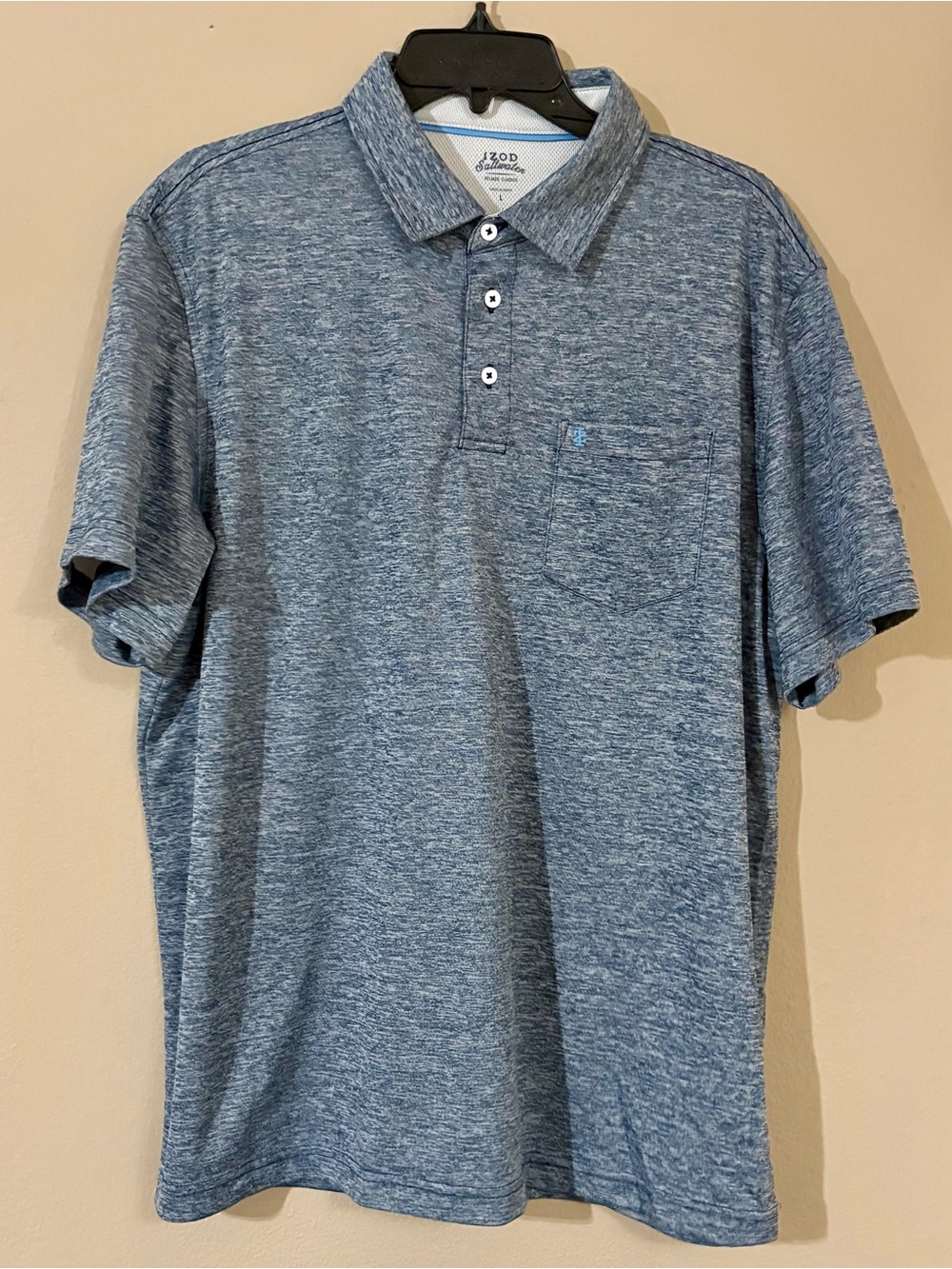 Izod Saltwater Polo Shirt - Heather Blue Classic Casual Vibe